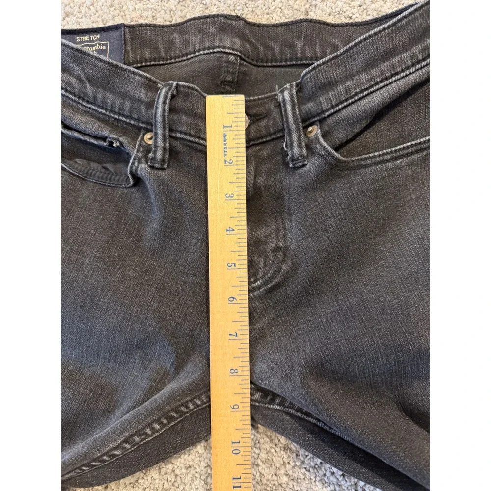 Abercrombie & Fitch Jeans Mens 28x30 Blk Langdon Skinny Distressed Stretch Denim
